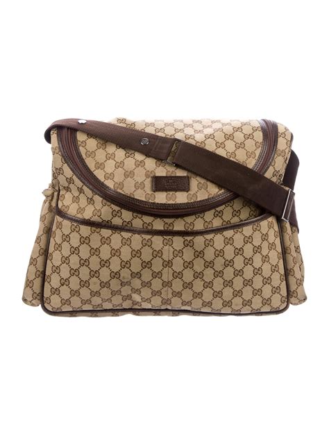 gucci gg canvas diaper bag|Gucci diaper bag outlet.